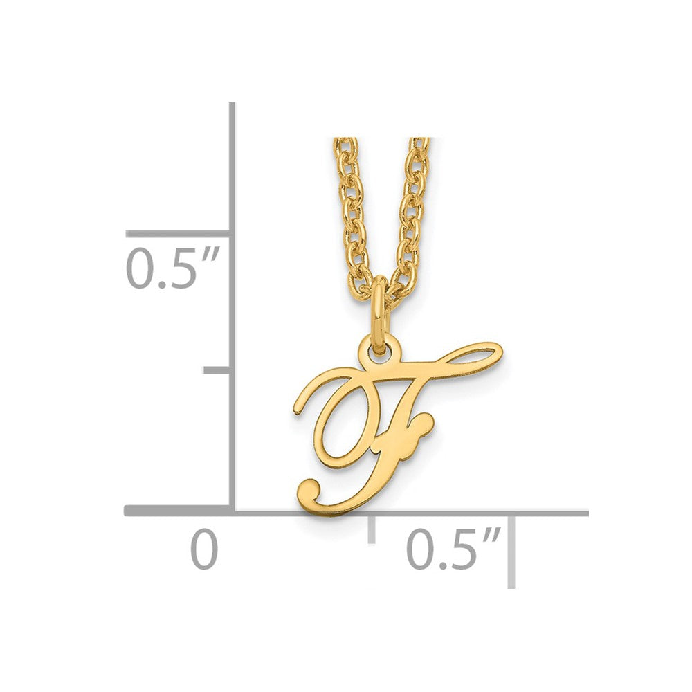 Sterling Silver Gold-plated Letter F Initial Necklace XNA756GP_F