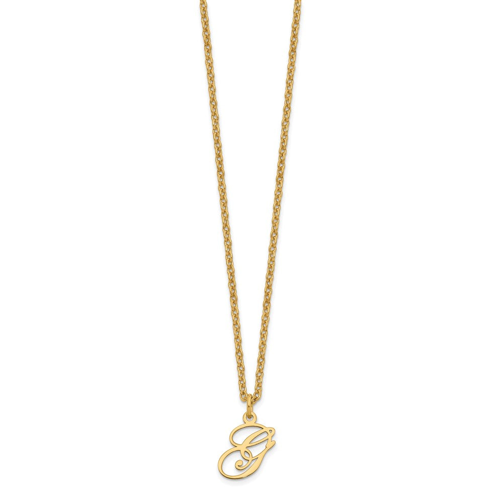 Sterling Silver Gold-plated Letter G Initial Necklace XNA756GP_G