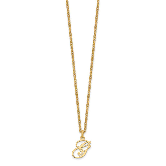 Sterling Silver Gold-plated Letter G Initial Necklace XNA756GP_G