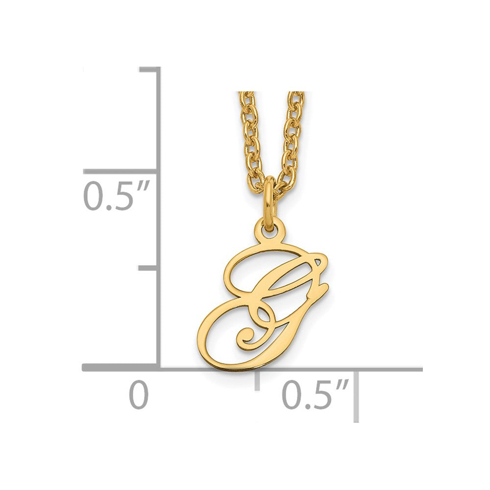 Sterling Silver Gold-plated Letter G Initial Necklace XNA756GP_G
