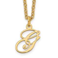 Sterling Silver Gold-plated Letter G Initial Necklace XNA756GP_G
