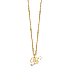 Sterling Silver Gold-plated Letter H Initial Necklace XNA756GP_H