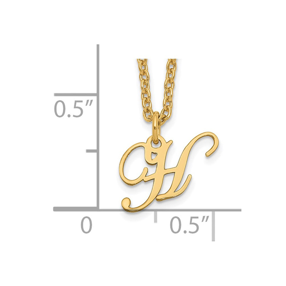 Sterling Silver Gold-plated Letter H Initial Necklace XNA756GP_H