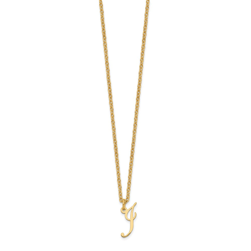 Sterling Silver Gold-plated Letter I Initial Necklace XNA756GP_I