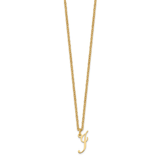 Sterling Silver Gold-plated Letter I Initial Necklace XNA756GP_I