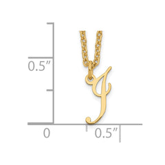 Sterling Silver Gold-plated Letter I Initial Necklace XNA756GP_I