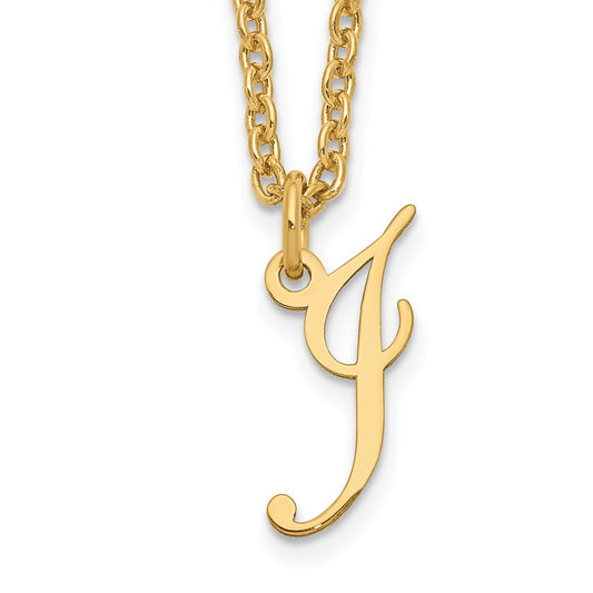 Sterling Silver Gold-plated Letter I Initial Necklace XNA756GP_I