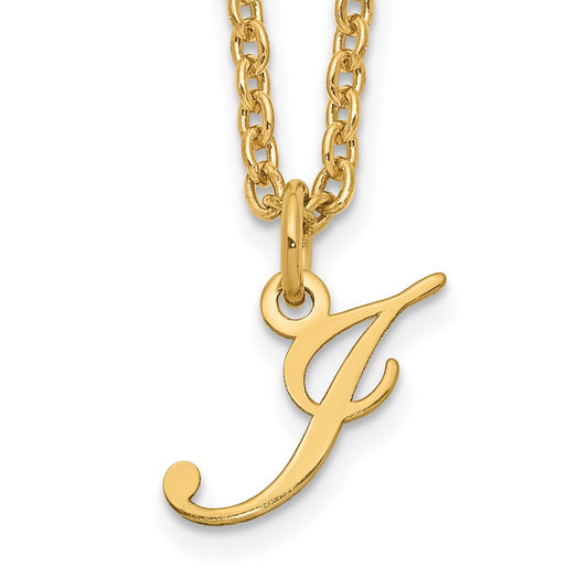 Sterling Silver Gold-plated Letter J Initial Necklace XNA756GP_J