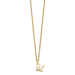 Sterling Silver Gold-plated Letter L Initial Necklace XNA756GP_L