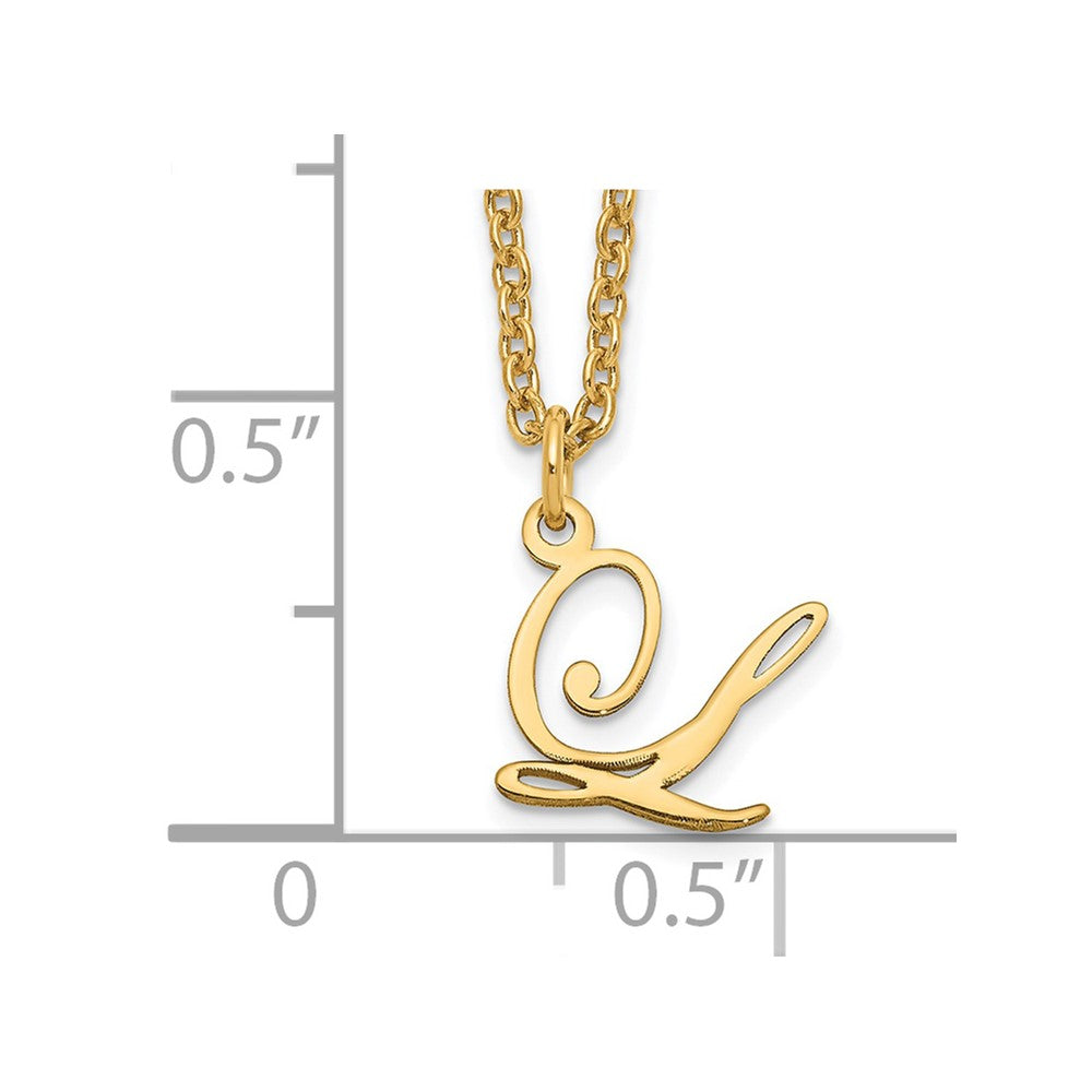 Sterling Silver Gold-plated Letter L Initial Necklace XNA756GP_L