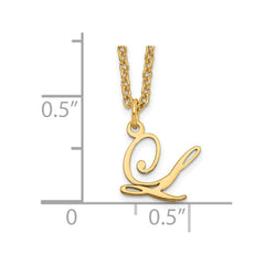 Sterling Silver Gold-plated Letter L Initial Necklace XNA756GP_L