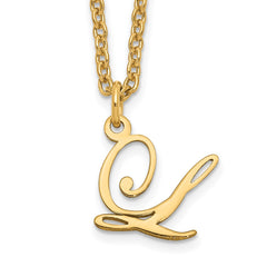 Sterling Silver Gold-plated Letter L Initial Necklace XNA756GP_L