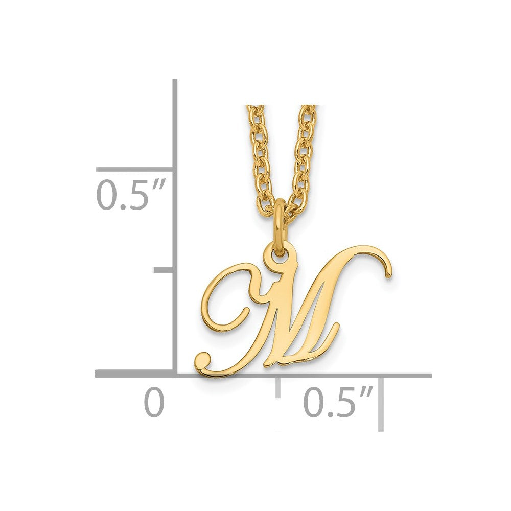 Sterling Silver Gold-plated Letter M Initial Necklace XNA756GP_M