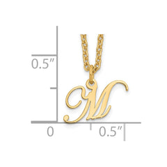 Sterling Silver Gold-plated Letter M Initial Necklace XNA756GP_M