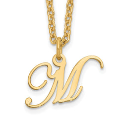 Sterling Silver Gold-plated Letter M Initial Necklace XNA756GP_M