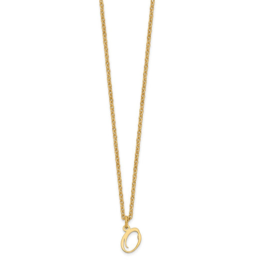Sterling Silver Gold-plated Letter O Initial Necklace XNA756GP_O