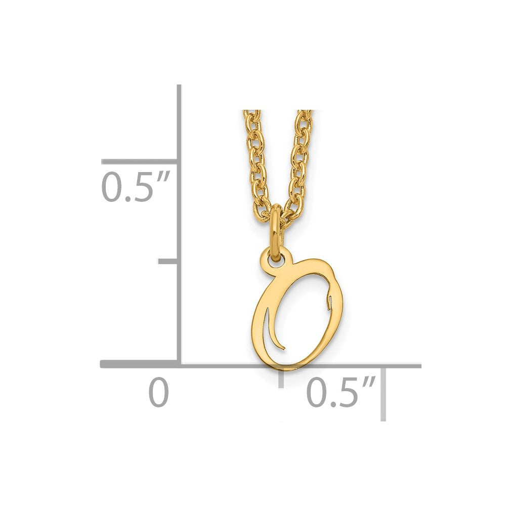 Sterling Silver Gold-plated Letter O Initial Necklace XNA756GP_O