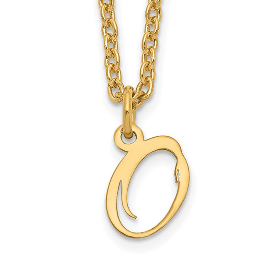 Sterling Silver Gold-plated Letter O Initial Necklace XNA756GP_O
