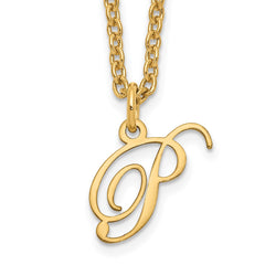 Sterling Silver Gold-plated Letter P Initial Necklace XNA756GP_P