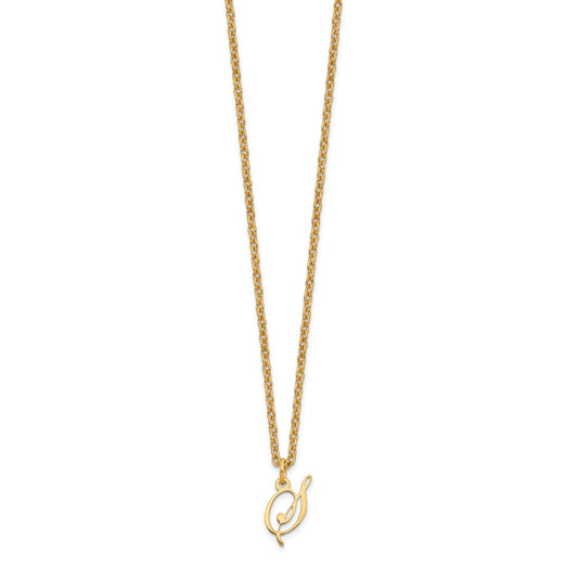 Sterling Silver Gold-plated Letter S Initial Necklace XNA756GP_S