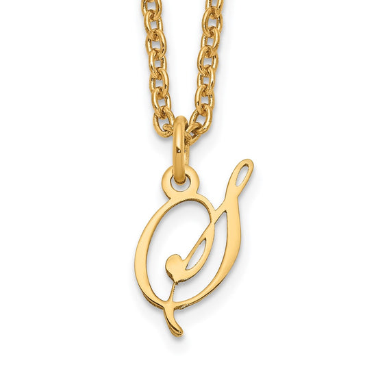 Sterling Silver Gold-plated Letter S Initial Necklace XNA756GP_S