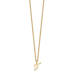Sterling Silver Gold-plated Letter T Initial Necklace XNA756GP_T