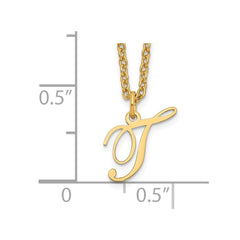 Sterling Silver Gold-plated Letter T Initial Necklace XNA756GP_T