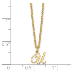Sterling Silver Gold-plated Letter U Initial Necklace XNA756GP_U