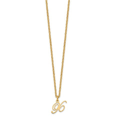 Sterling Silver Gold-plated Letter X Initial Necklace XNA756GP_X