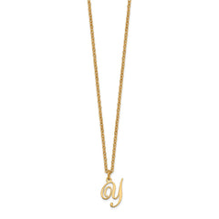 Sterling Silver Gold-plated Letter Y Initial Necklace XNA756GP_Y