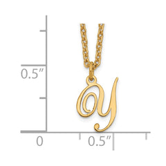Sterling Silver Gold-plated Letter Y Initial Necklace XNA756GP_Y