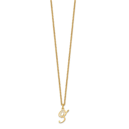 Sterling Silver Gold-plated Letter Z Initial Necklace XNA756GP_Z