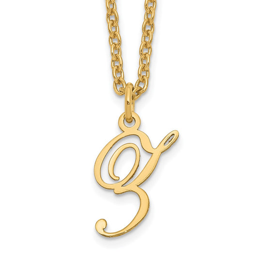 Sterling Silver Gold-plated Letter Z Initial Necklace XNA756GP_Z