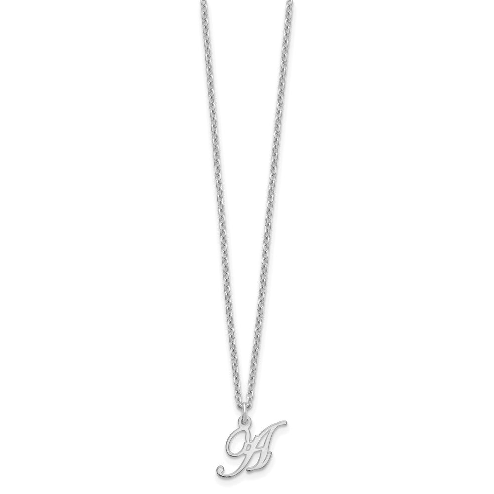 Sterling Silver Rhodium-plated Letter A Initial Necklace XNA756SS_A