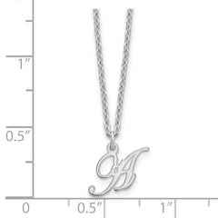 Sterling Silver Rhodium-plated Letter A Initial Necklace XNA756SS_A