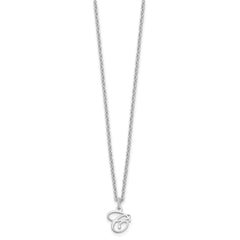 Sterling Silver Rhodium-plated Letter C Initial Necklace XNA756SS_C