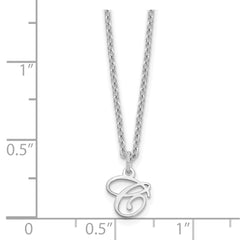 Sterling Silver Rhodium-plated Letter C Initial Necklace XNA756SS_C