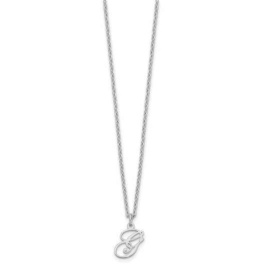 Sterling Silver Rhodium-plated Letter G Initial Necklace XNA756SS_G