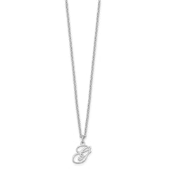 Sterling Silver Rhodium-plated Letter G Initial Necklace XNA756SS_G