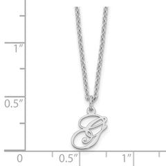 Sterling Silver Rhodium-plated Letter G Initial Necklace XNA756SS_G