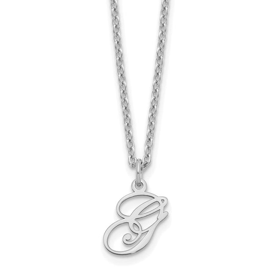 Sterling Silver Rhodium-plated Letter G Initial Necklace XNA756SS_G
