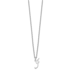 Sterling Silver Rhodium-plated Letter I Initial Necklace XNA756SS_I