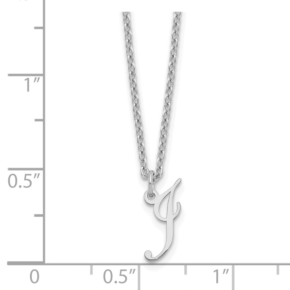 Sterling Silver Rhodium-plated Letter I Initial Necklace XNA756SS_I