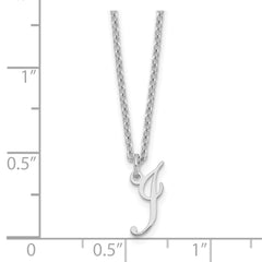 Sterling Silver Rhodium-plated Letter I Initial Necklace XNA756SS_I