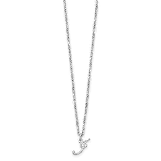Sterling Silver Rhodium-plated Letter J Initial Necklace XNA756SS_J