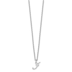 Sterling Silver Rhodium-plated Letter J Initial Necklace XNA756SS_J
