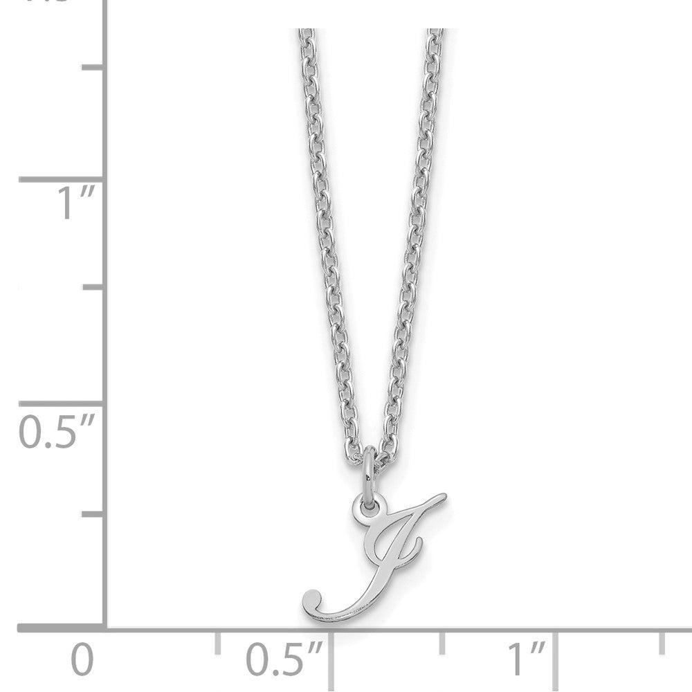Sterling Silver Rhodium-plated Letter J Initial Necklace XNA756SS_J