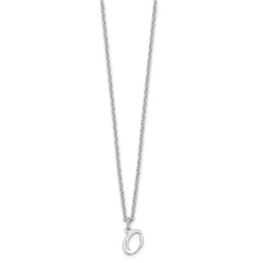 Sterling Silver Rhodium-plated Letter O Initial Necklace XNA756SS_O