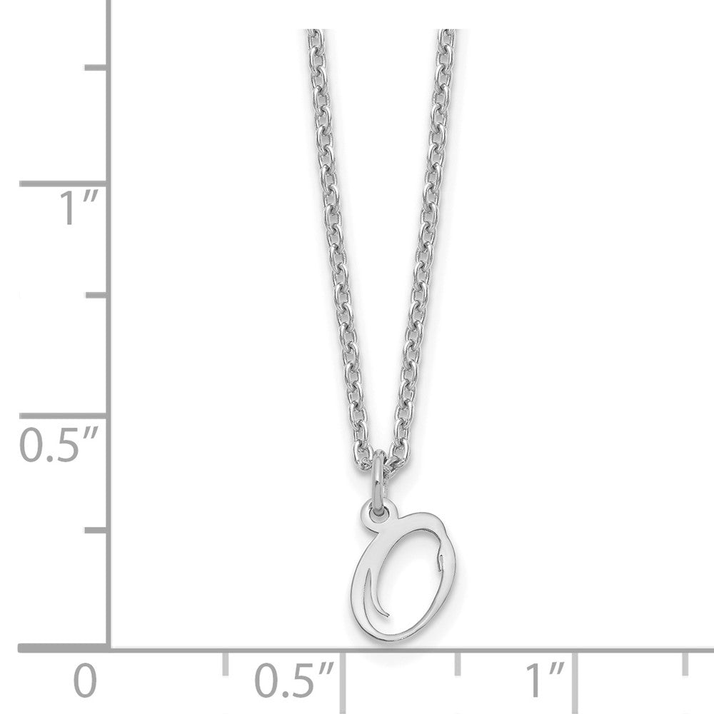 Sterling Silver Rhodium-plated Letter O Initial Necklace XNA756SS_O