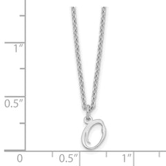 Sterling Silver Rhodium-plated Letter O Initial Necklace XNA756SS_O